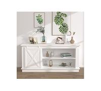 Kit Mini de Porte d'Armoire Coulissante, Système de Porte Coulissante avec Roulettes, Quincaillerie Kit de Rail Grange Bureau, Acier au Carbone Blanc