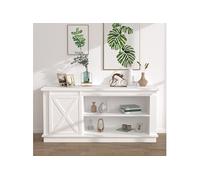 Kit Mini de Porte d'Armoire Coulissante, Système Fixation de Porte, Rail Accessoires pour Porte Cuisine Bureau, Acier au Carbone Blanc 151698