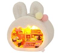 Kit Miniature, kit de Maison Minuscule en Peluche Lapin avec veilleuse LED Chaude