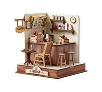 Kit miniature : modèle de chambre, projet artisanal fait à la main, ensemble d'assemblage et petite maison, détails intérieurs éclairés, activité de hobby | Mini kit de maison pour manuel