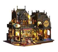 Kit miniature pour coin de livre - Maison de poupée 3D montable - Pour adultes et adolescents - Halloween - Puzzle en bois avec capteur et lumière LED - Ville magique