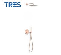 Kit mitigeur encastré à 2 voies STUDY EXCLUSIVE Or Rose Mat 24K - TRES 26228004OPM