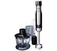 Kit mixeur plongeant rechargeable avec mini hachoir, bol doseur et fouet Gastronoma 18210002 RVS-Noir RVS,Noir