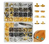 Kit Mixte de 160 Sets Boutons-Pression 15mm SUNAROC - 80 Standard pour Tissus Fins + 80 Renforcés pour Cuir Épais - Avec Outil Spécial pour Jeans, Vestes & Sacs