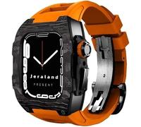 Kit Mod Kit Mod ， pour 8 7 45 mm Couverture de boîtier en fibre de carbone et sangle de montre Fluororubber ， Band de montre et boîtier de montre ， pour iWatch 6 5 4 SE 44mm