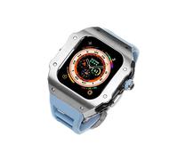 Kit mod titanium metal caisse en caoutchouc à fluor , compatible avec Apple Watch Ultra 8 49 mm Sport Fluororebber Sobre