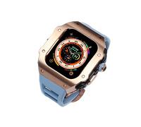 Kit mod titanium metal caisse en caoutchouc à fluor , compatible avec Apple Watch Ultra 8 49 mm Sport Fluororebber Sobre