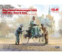 Kit Modèle 1:24 Benz Patent Motorwagen 1886 ICM Avec Mrs. Benz & Sons