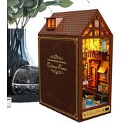 Kit - Modèle de puzzle en bois, structure créative de diorama de bibliothèque avec système de bricolage architectural éclairé | coin lecture, chambre à coucher, chambre d'enfant, salle de classe