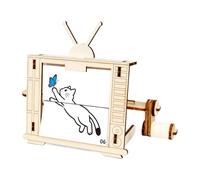 Kit modèle | jouet STEM en bois en forme de télévision, ensemble pour la construction de la machine d'animation à manivelle manuelle, pour Noël Nouvel An et anniversaire, cadeau pour , garçons