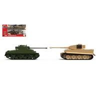KIT MODÈLE MILITAIRE STATIQUE AIRFIX CHAR TIGRE 1 VS SHERMAN 1/72