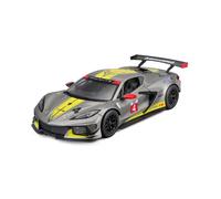Bburago - Chevrolet Corvette C8R - Jaune - Nouveauté 2024 : réplique métallique Racing à l'échelle 1/24ème. Détails intérieurs, Portes et Capot ouvrants pour Une expérience Authentique