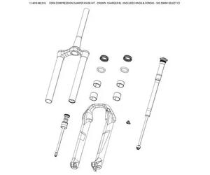 Kit molette compression Rockshox Crown Charger Rl Sid 35mm Select C1 2021] Noir