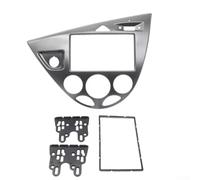 Kit Montage Autoradio 2-DIN pour Ford Focus Mk1 1998-2006 Plastique | Kit complet 2-DIN, inclus et , pour ford pour fiesta 98-01, remplace panneau d'origine, évite les espaces (Silver Gey)