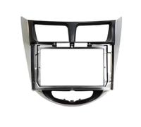 Kit Montage Autoradio pour Hyundai pour Verna I-25 pour Solaris pour Accent | Kit Montage Tableau Bord 2 Din Cadre Panneau En Plastique Autoradio DVD GPS Mp5 9 Pouces(Only frame,Silver-black)