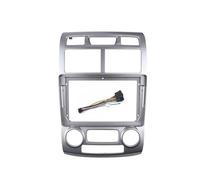 Kit Montage Autoradio pour Kia pour Sportage 2005-2010 Kits Tableau Bord Audio Cadre Panneau Lecteur DVD Cadre D'écran 9 Pouces (Argent) Radioblende Set(Frame an Cord)