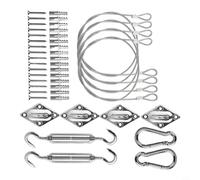 Kit Montage pour soleil 44pcs Câble 1.5M Kit Montage pour soleil | 44 incluses, acier inoxydable 304, câble 1.5m, pour idéal triangle rectangle, installation facile