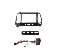 Kit Montage Tableau Bord Cadre D'autoradio 9 Pouces Panneau Garniture DVD Installation Stéréo 2 DIN pour Hyundai pour Santa Fe 2006-2012 POMPOMPUR(RHD and Cable)