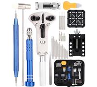 Kit Montre de Kit Reparation Montre, 147 PCS Professionnel Kit Changement Pile Montre Pour le Remplacement de la Pile et le Retrait du Bracelet, Outil Montre Comprend un Ouvre Montre un sac en PU