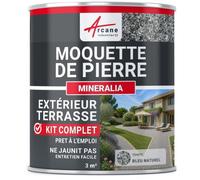 Kit moquette de pierre extérieur terrasse - Résistant UV & drainant - 3 m² Bleu Naturel - ARCANE INDUSTRIES