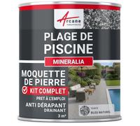Kit moquette de pierre piscine - Antidérapant & drainant haute résistance - 3 m² Bleu Naturel - ARCANE INDUSTRIES
