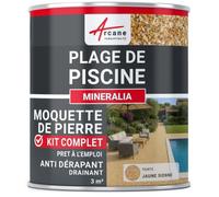 Kit moquette de pierre piscine - Antidérapant & drainant haute résistance - 3 m² Jaune Sienne - ARCANE INDUSTRIES