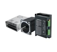 Kit moteur pas à pas à boucle ouverte compatible Nema34 4,5N 8,5N 12N + pilote de moteur pas à pas CC DM860H + alimentation CNC 400 W 60 V for graveur(8.5N.m 118mm)
