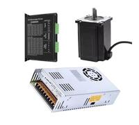 Kit moteur pas à pas Nema34 1/3/4 86 4,5/8,5/12 N.m avec rainure de clavette de 14 mm 5 mm + pilote DM860H + routeur d'alimentation 400 W 60 V (4 kits 4,5 Nm)