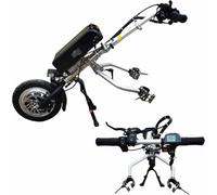 Kit motorisation Fauteuil Roulant avec Port de Chargement USB,Double Frein/Marche arrière/régulateur de Vitesse,autonomie de 65km,écran LCD,Dispositif Traction Fauteuil Roulant,B-17AH