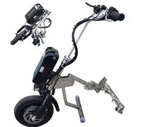 Kit motorisation Fauteuil Roulant Vélo à Main électrique Dispositif de Traction (guidon et stabilisateurs améliorés) - 3 vitesses, 500 W, avec éclairage avant,trompette,autonomie 60/70 km,B17Ah