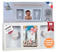 Kit Moulage Main Pied Bébé 3D CADRE INCLUS - Poudre Plâtre Non Toxique - Coffret Naissance Personnalisé - Cadeau Original Baby Shower, Baptême - Souvenir Famille - Idée Futur Parent - La Petite Loutre