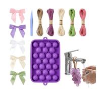 Kit Moulage Savon Raisin Silicone Flexible Avec Cordes Décoratives | Kit complet pour création de savons raisin en silicone avec cordes décoratives, idéal pour ateliers créatifs et cadeaux