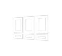 Kit Moulure Murale Prédécoupée 3 lots Polystyrène Blanc Double Ligne