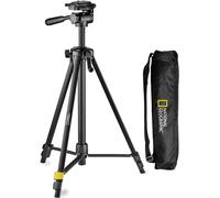 Kit Moyen Trépied Photo, Sac transport, Rotule 3D, Plateau rapide, 3 sections, Verrouillage levier, Colonne à crémaillère, Charge 1,5kg, Aluminium, pour Canon, Nikon, Sony, NGHP000
