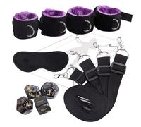 Kit multifonctionnel de 3 pièces pour l'immobilisation pendant la pratique du yoga, avec menottes pour les mains et les pieds, sangles réglables en nylon doublées de polaire violette