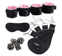 Kit multifonctionnel de 3 pièces pour yoga avec supports pour les mains et les pieds, sangles réglables en nylon doublées de polaire rose