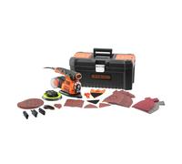 Kit multiponceuse filaire - BLACK+DECKER - KA280LKA-QS - 220W - 3 adaptateurs - 17 abrasifs - coffret