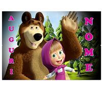 Kit n° 3 CDC Macha et Michka Feuille en hostie pour gâteau personnalisable, format A4, 210 x 297 mm