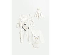 Kit naissance 3 pièces pyjama, body et doudou bébé baby panda ecru 6M(67CM)