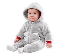 Kit Naissance Bebe - Body Doux pour Bébé avec Capuche, Barboteuse d'hiver Chaude Doublée en Polaire pour Bébé Garçon, Tenue Confortable, Couverture Complète