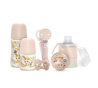 Suavinex Coffret cadeau Wonderland Baby Set Biberons 150/270 ml, Sucette 0-6 mois Tétine SX, Rose