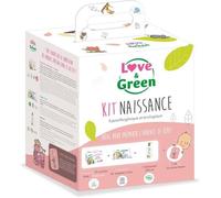 Kit naissance Love & Green - 1 paquet de T1 + 1 paquet de lingettes + 1 Bio liniment + 1 lot de 24 cartes étapes