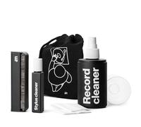Kit Nettoyage 3 en 1 pour Disques Vinyles - Spray Nettoyant, Brosse Antistatique, Nettoyant Stylus, Chiffon Microfibre & Sac Coton - Accessoire pour Tourne Disque Vinyle