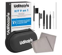 Kit Nettoyage Appareils Auditifs 9en1 Uditools - Étui Rigide - Accessoires avec Brosses Fil Ultra-Slim et Aimant Extracteur de Pile - Compatible avec Appareils BTE RIC ITE et Écouteurs