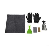 Kit Nettoyage Pierre Tombale 7 pour Entretien Cimetière avec Brosse Douce et Racloir - Ensemble Complet pour Stèles Funéraires 20x15cm