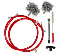 Kit nettoyage poêle à granulés - Ramonage poêle à pellet - 2 Rallonges 3m - 2 Brosses nylon - Pour Conduit 80 & 100mm - Grattoir