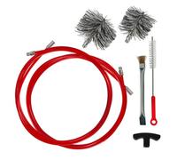 Kit nettoyage poêle à granulés - Ramonage poêle à pellet - 2 Rallonges 3m - 2 Brosses nylon - Pour Conduit 80 & 100mm - Grattoir