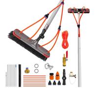 Kit Nettoyage sans Effort Hauteurs Jusqu'à 7 m - Perche Télescopique à Eau avec Brosse 35 cm - Nettoyage Panneaux Photovoltaïques, Vitres et Façades