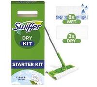 Swiffer Balai attrape-poussière – Kit de démarrage, 1 balai +8 lingettes sèches +3 imprégnées parquet