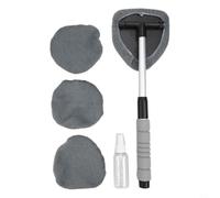 Kit Nettoyage Vitres Auto avec Manche Extensible et Pulvérisateur | Manche extensible pour aluminium, tÃªte pivotante 180Â°, pulvÃ©risateur inclus, idÃ©al pare-brise intÃ©rieur(Gray)